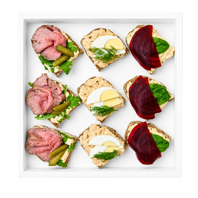 gourmet open sandwich box 9 pcs